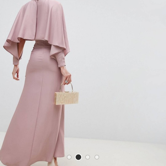 ASOS Formal Satin Maxi Dress in Mauve - Picture 2 of 4